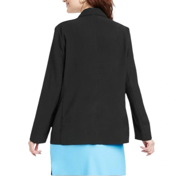 NWOT Women’s Single Breasted Long Sleeve Collared 2 Button Front V Neck Jacket - Picture 3 of 7